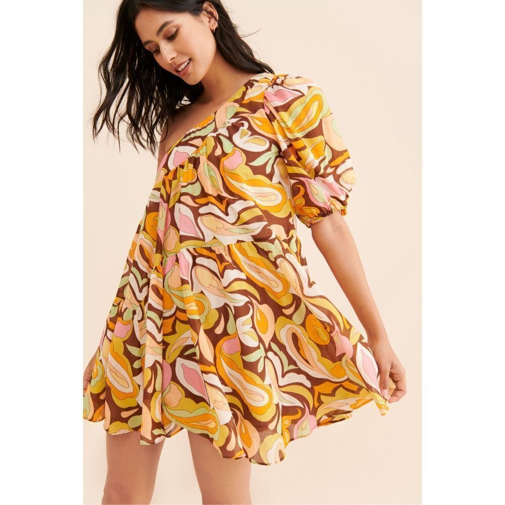 NWT‎ Devotion Twins Vithouri One Shoulder Greek Dress $320 Size S